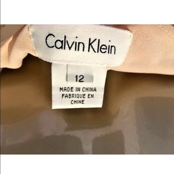 New Calvin Klein Sequin Nude Beige Sand Silk Top12 - Picture 8 of 8